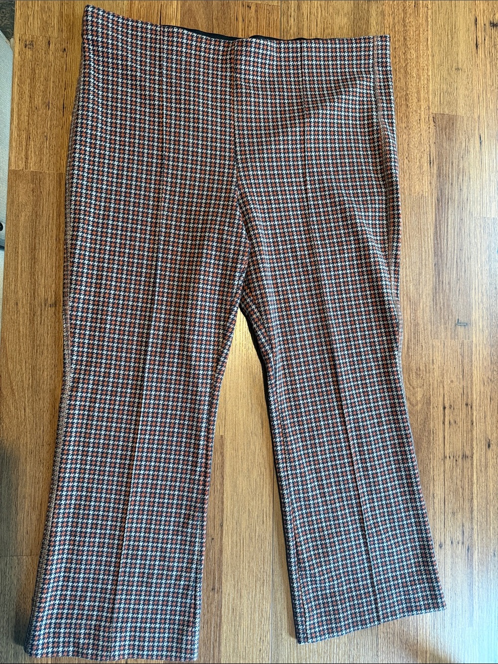 Anthropologie Houndstooth Straight-Leg Pants in Brown & Black